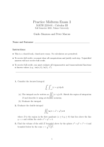 Practice Midterm Exam 3: Calculus III