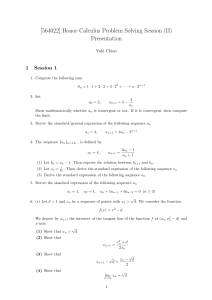 Honor Calculus Problem Solving Session (II) Presentation