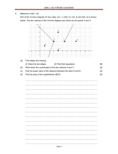 Voronoi Diagram Math Problem Set: Edges, Vertices, Distance, Area