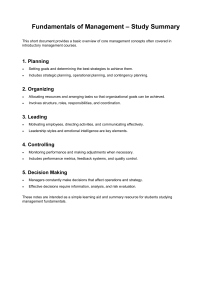 Fundamentals of Management Study Summary
