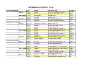Year 13 GCEA/AS Mock Exam Timetable 2026