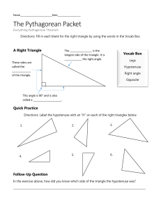 Pythagorean Theorem Worksheet