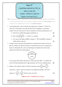 Upper 6th Pure Maths Test 18