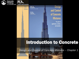 Introduction to Concrete: Design and Control of Concrete Mixtures - Chapter 1