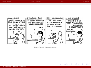 CS 2112 Lab 7: Regular Expressions