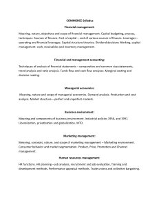Commerce Syllabus: Financial Management, Accounting, Economics