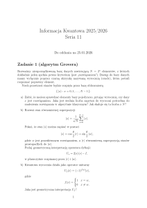 Zadanie 1: Algorytm Grovera - Informacja Kwantowa 2025/2026
