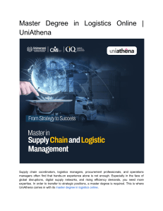Master in Supply Chain & Logistics Management Online | UniAthena