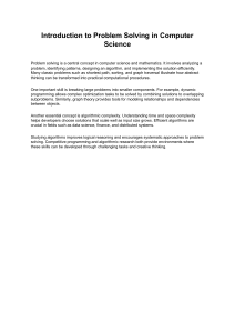 Introduction to Problem Solving in Computer Science