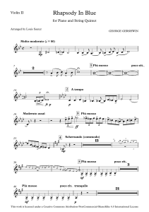 Nuty do Rhapsody in Blue na skrzypce II autorstwa Gershwina, opracowane przez Sautera