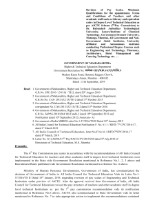 Maharashtra Government Resolution on 7th Pay Commission for Technical Education Teachers