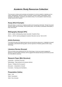 Academic Study Resources Collection: Templates & Examples