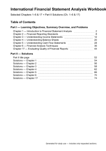 International Financial Statement Analysis Workbook