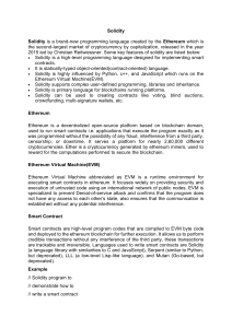 Solidity Programming Language Guide for Smart Contracts