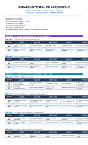 Horario Integral de Aprendizaje - Python, Web, Excel, Power BI