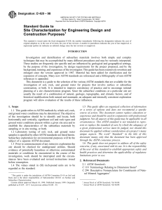 ASTM D 420-98: Site Characterization Guide for Engineering Design