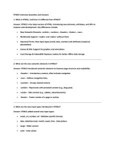 HTML5 Interview Questions and Answers