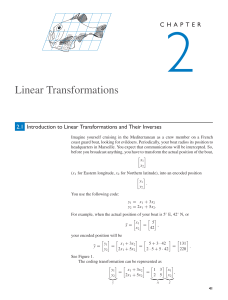 Chapter 2: Linear Transformations - Introduction to Matrices