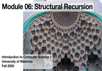 Module 06: Structural Recursion - University of Waterloo