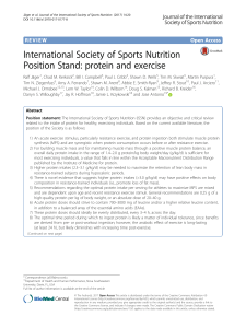 ISSN Position Stand: Protein and Exercise