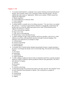 Chapter 2 Consumer Behavior Multiple Choice Questions