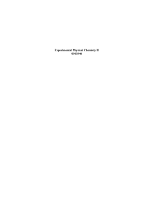 Experimental Physical Chemistry II Lab Manual