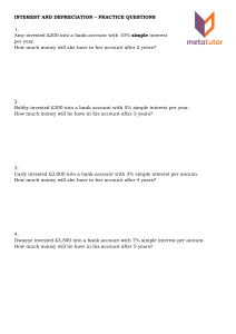 Interest and Depreciation Practice Questions Workbook