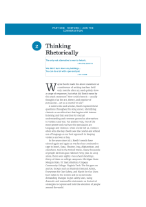 Thinking Rhetorically: Ethical Communication & Rhetoric Basics
