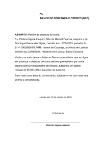 Declara&ccedil;&atilde;o de Rendimento (abertura de conta)