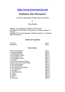 Initiation Into Hermetics: Magic Theory & Practice Course