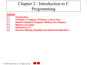 Chapter 2: Introduction to C Programming