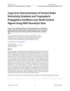 Long-Term Radio Refractivity Gradients in Nigeria Using ERA5 Data