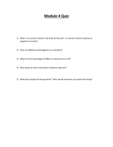 Module 4 Quiz: Finance & Investment Banking