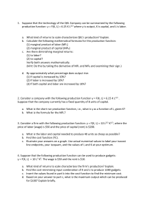 Economics Production Function Problems