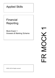 ACCA FR Mock Exam 1 Answers & Marking Scheme 2021