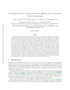 Flash Attention 1 paper