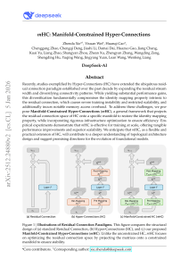 Deepseek manifold contrained hyper connection paper