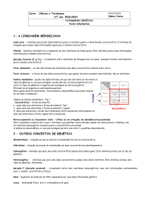 Patrim&oacute;nio Gen&eacute;tico: Texto Informativo de Biologia 12&ordm; Ano