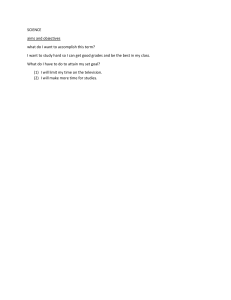 Student Science Goals: Aims and Objectives Worksheet