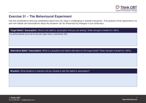 CBT Behavioural Experiment Worksheet