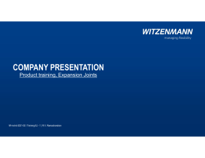 WITZENMANN Expansion Joints Product Training