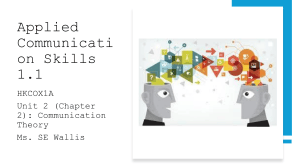 Communication Theory: Applied Skills Unit 2