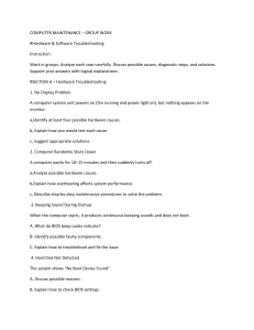 Computer Maintenance Group Work: Hardware & Software Troubleshooting