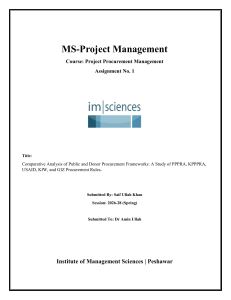 Comparative Analysis of Public and Donor Procurement Frameworks