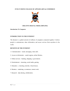 Introduction to the Internet - Evelyn Hone College Diploma
