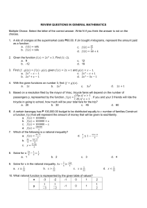 General Mathematics Review Questions