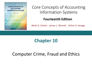 Chapter 10: Computer Crime, Fraud and Ethics in Accounting