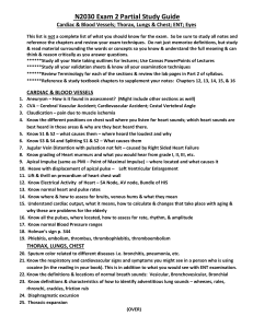 N2030 Exam 2 Partial Study Guide: Cardiac, Thorax, ENT, Eyes