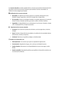 Recursos Naturales: Clasificaci&oacute;n e Importancia