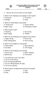Science 1 Sound Test for Elementary School